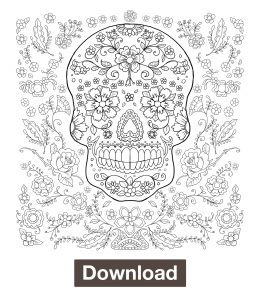 Day of the Dead Skull Coloring Page