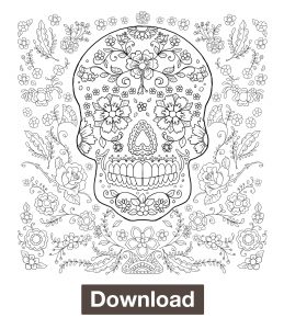 Day of the Dead Skull Coloring Page