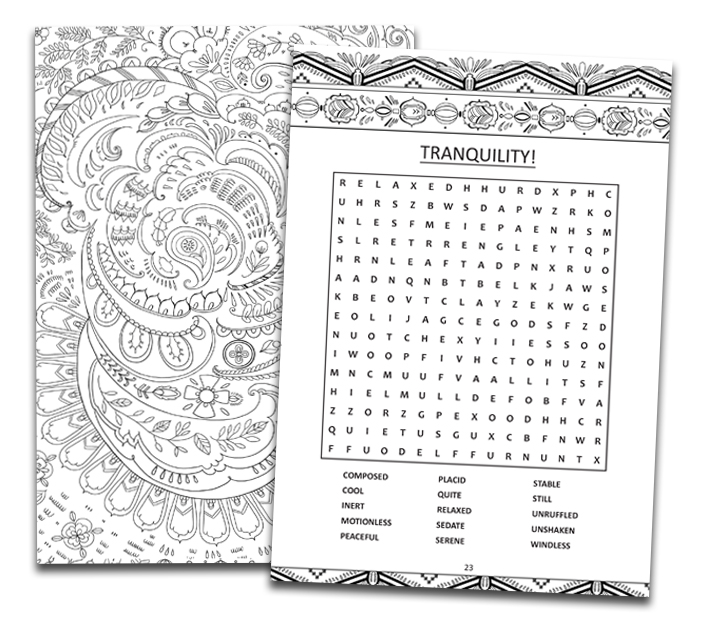 Word Search and Coloring Book for Women Large Print: Adult