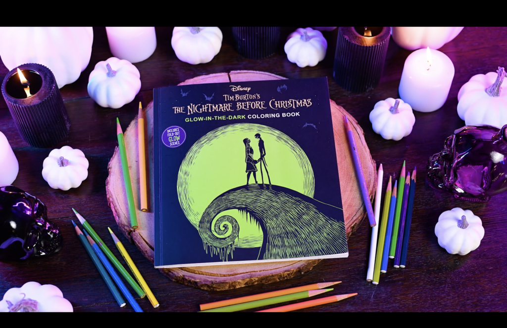 Glow in the Dark Nightmare Before Christmas Flip Thru - adult coloring 